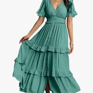 Teal Boho Maxi Dress - Amazon